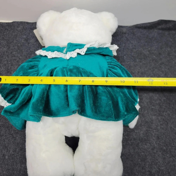 "Vintage T.L. Toys Loveable Holiday Friends Christmas Bear White Plush Girl Bear - Picture 12 of 15